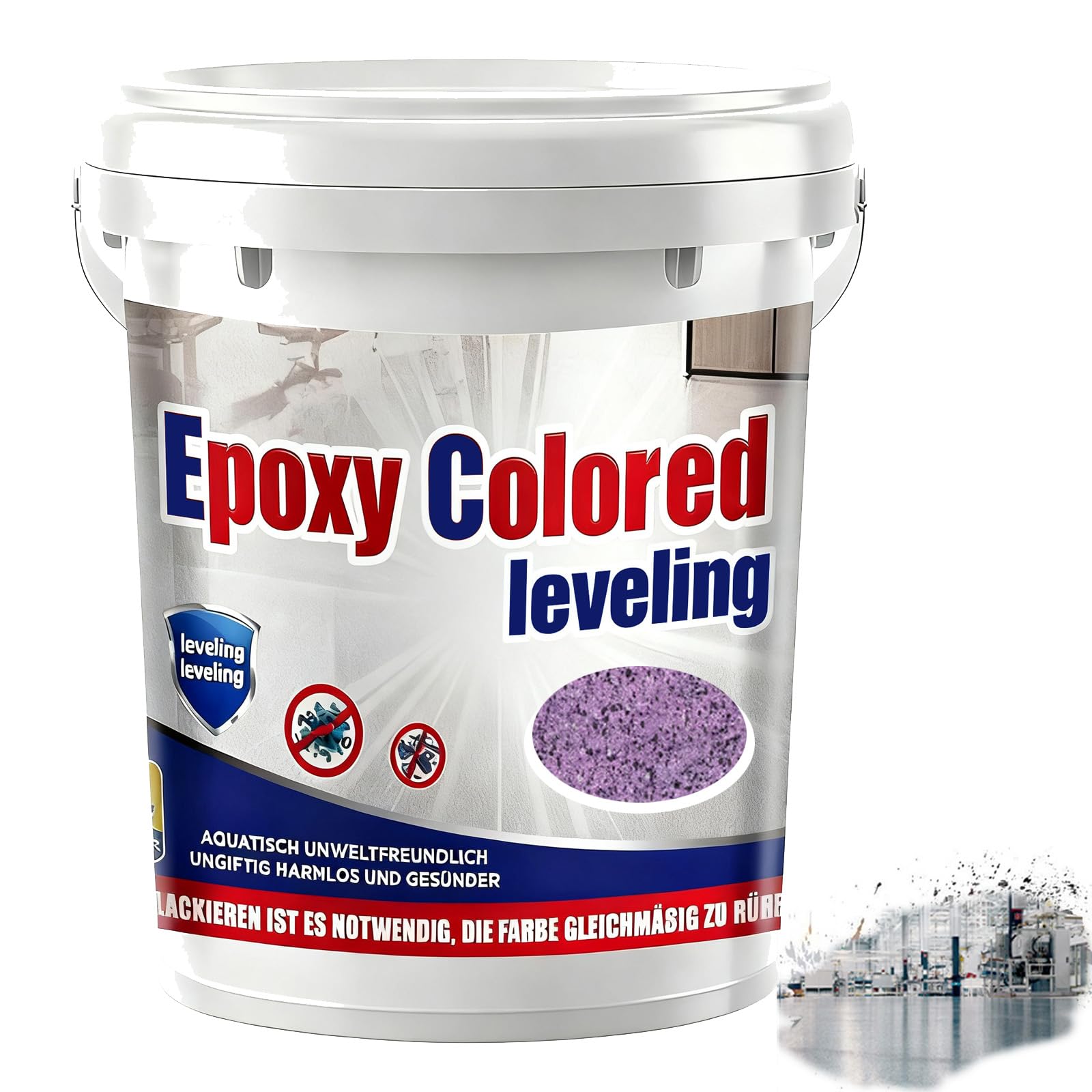 Epoxy Sand Floor Paint, Epoxy Floor Paint, High Gloss Marble Finish Epoxys Floors Coating, Suitable For Indoor And Outdoor (Purple,Cover 14 sq. ft)