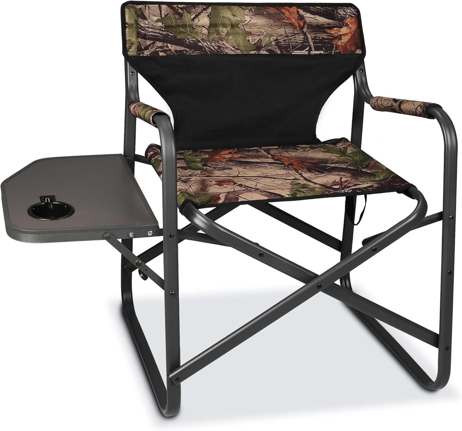 Directors Camping Chairs-Lightweight Folding Lawn Chairs with Side Table-Outdoor Foldable Camp Chair for Hunting Fishing Travel-Camouflage,Heavy Duty Support 300lbs