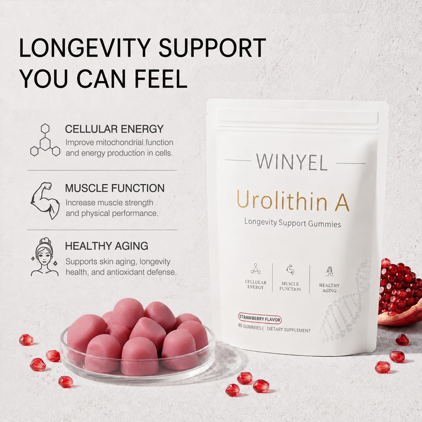 Urolithin A Supplement Longevity Gummy for Healthy Aging & Cellular Energy — Amazon image 3