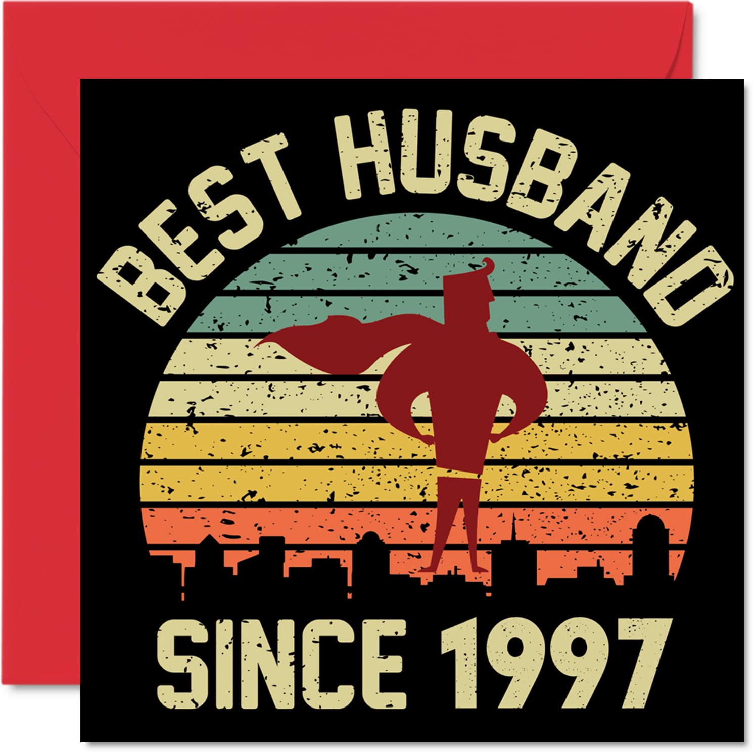 29th Anniversary Card for Husband from Wife - Best Husband Since 1997 - Love You Gifts, Happy 29th Wedding Anniversary Cards for Partner, 145mm Greeting Cards Anniversaries