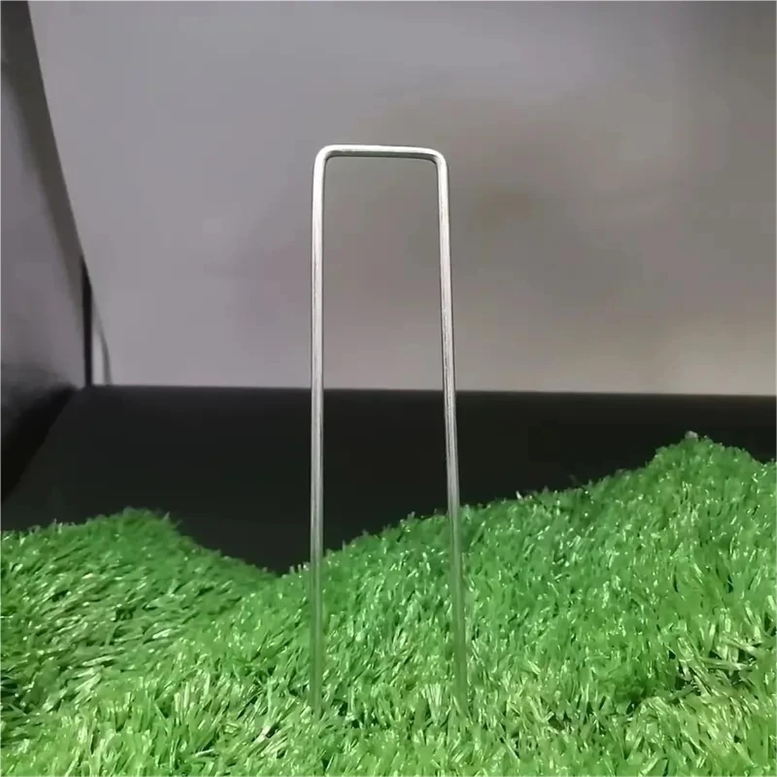 100 graffette da Giardino 3 mm, picchetti a Forma di U, for Tende Resistenti, Fissaggio for Erbacce per Giardini(4cm X 10cm)