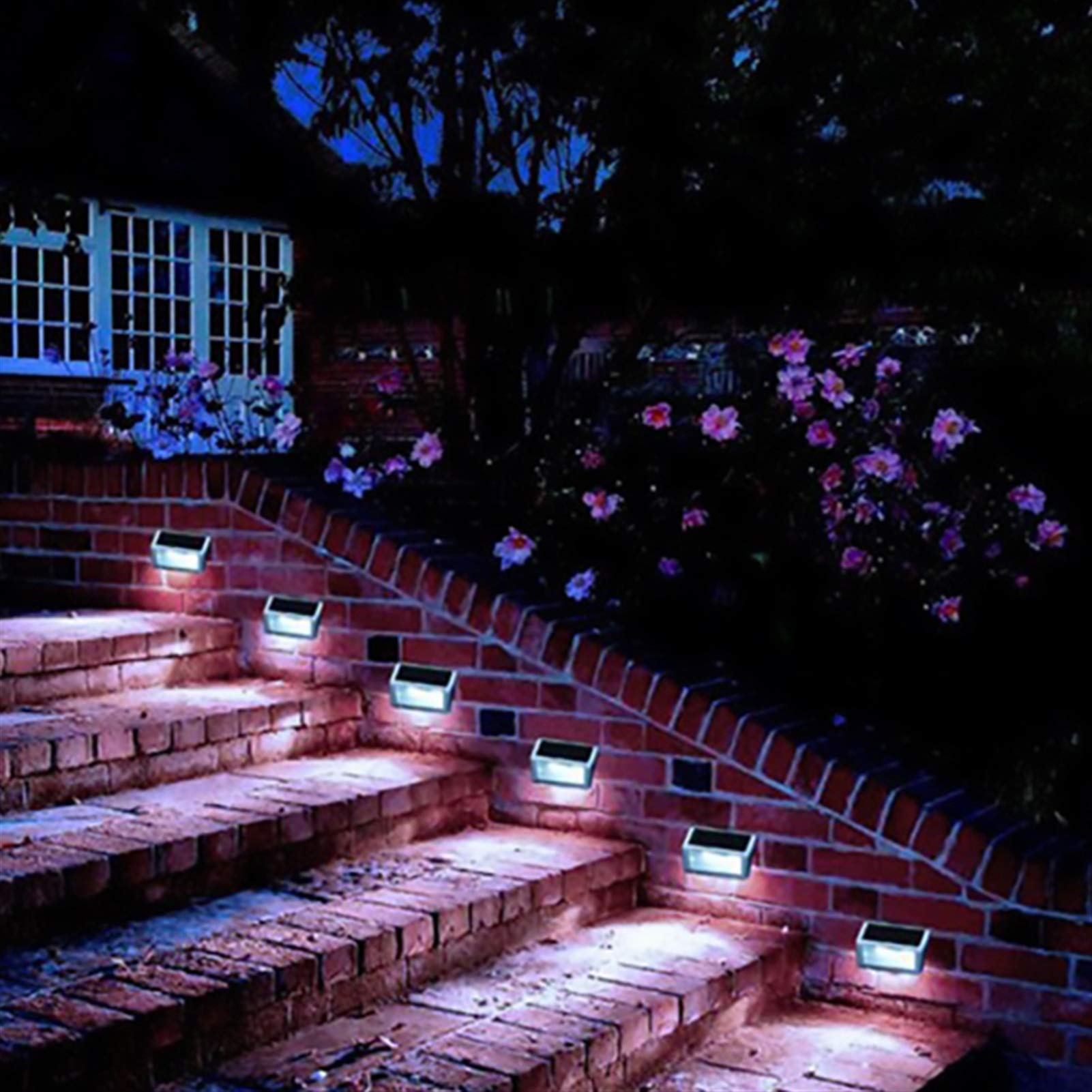 Światła na zewnątrz 2 Pack Solar Wall Ogrodowy Lampka Schody Outdoor Led Step Schody Światło 3leds Wodoodporna Ogród Ze Stali Nierdzewnej Gospodarstwa Domowego Oświetlenie uliczne