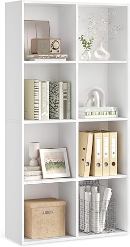 Miniatura 24 de VASAGLE Juego de 2 estanterías, estanterías, 5 compartimentos, estantes independientes y organizadores de cubos, estantes de exhibición para Blanco