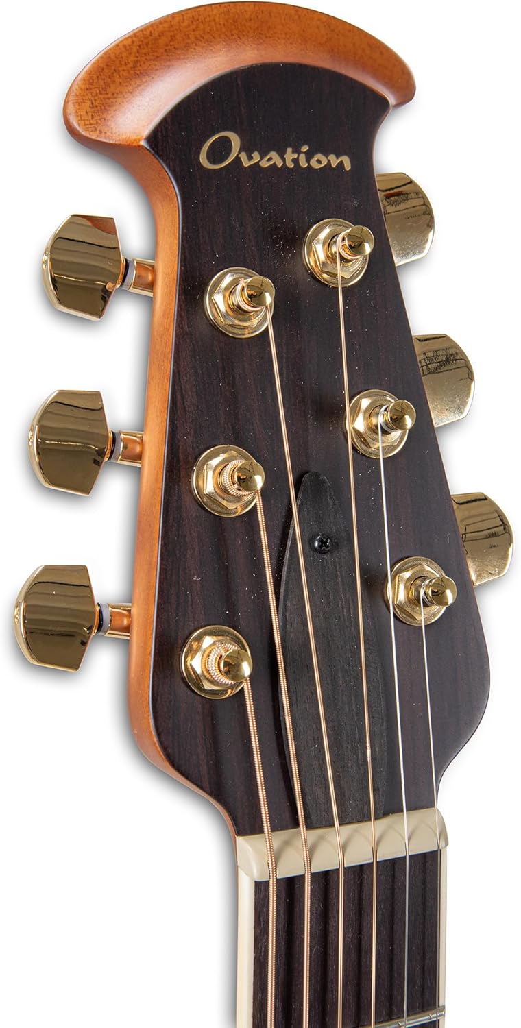 Ovation CDX40-PB-G Celebrity Elite Deluxe CDX40 Electric Acoustic Guitar Solid Spruce Top Deep Contour Lyrachord Body Peach Burst Satin