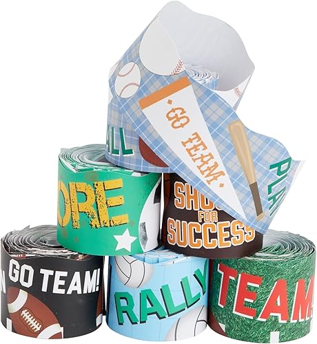 Miniatura 4 de 6 rollos de 234 pies de bordes festoneados para tablón de anuncios deportivos para decoración de aula, pizarra blanca, pizarra, decoración escolar,