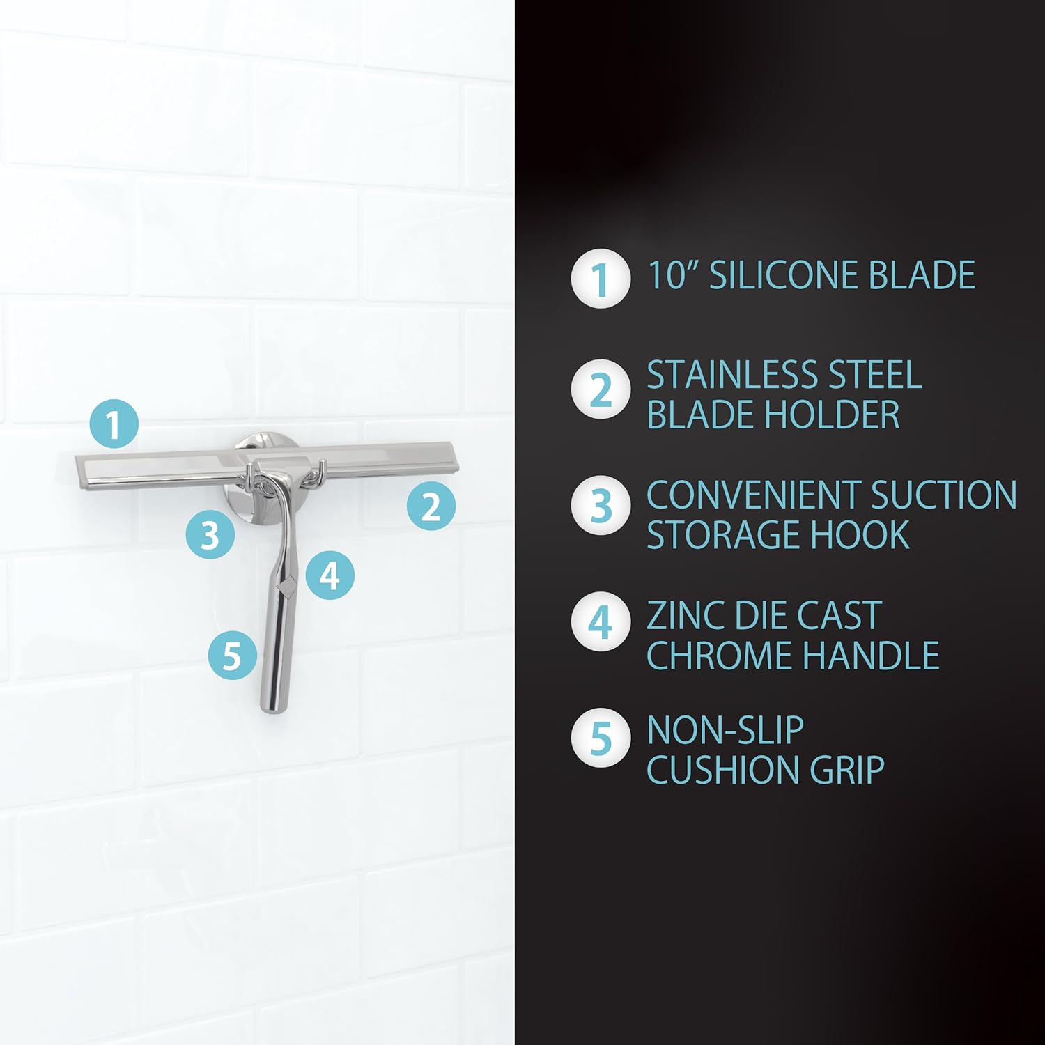 Deluxe Shower Squeee, Multi-pose Silicone Squeee
