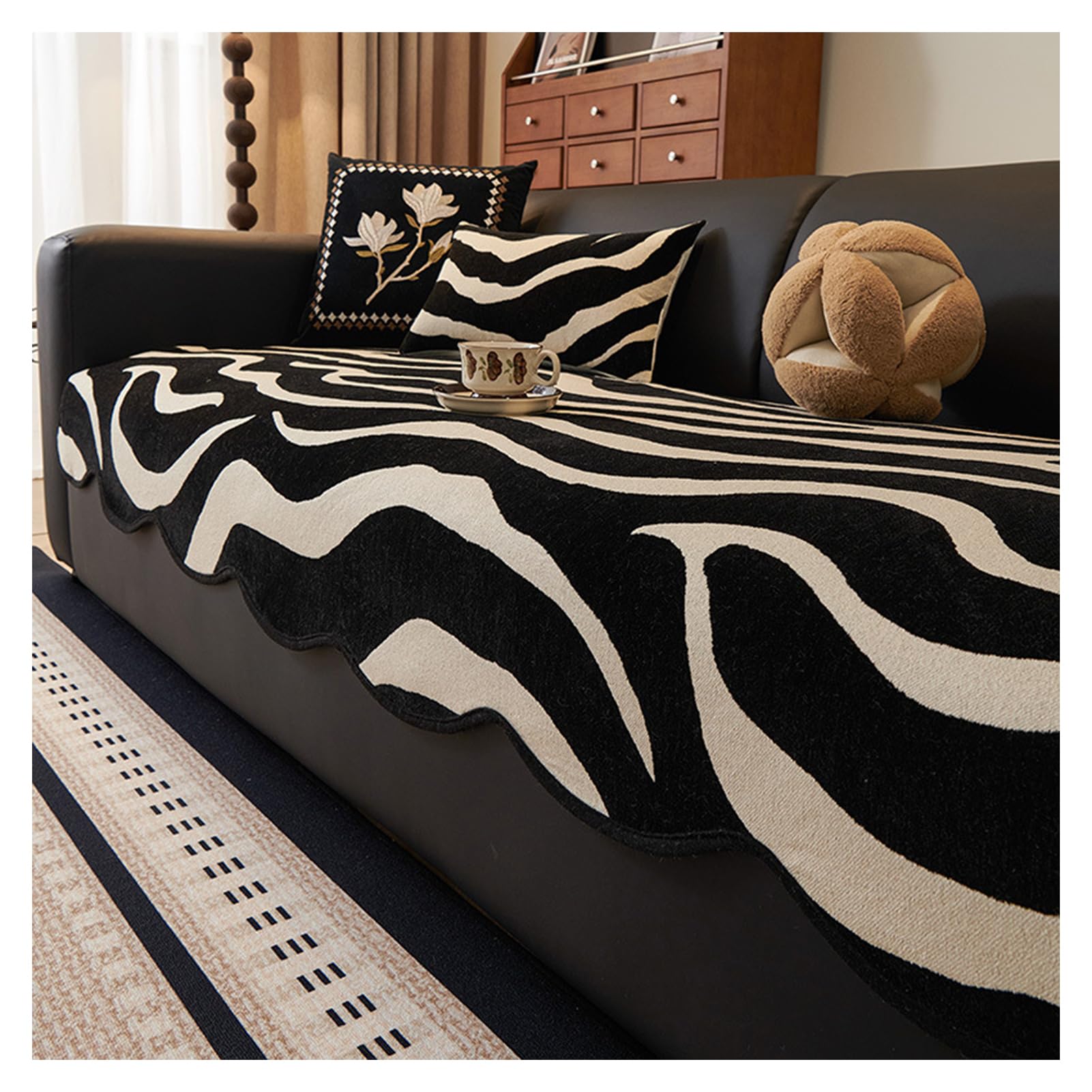 Housse de protection de meubles en tissu chenille doux pour la peau avec barrière anti-déversement pour canapé de type L 1/2/3/4 places