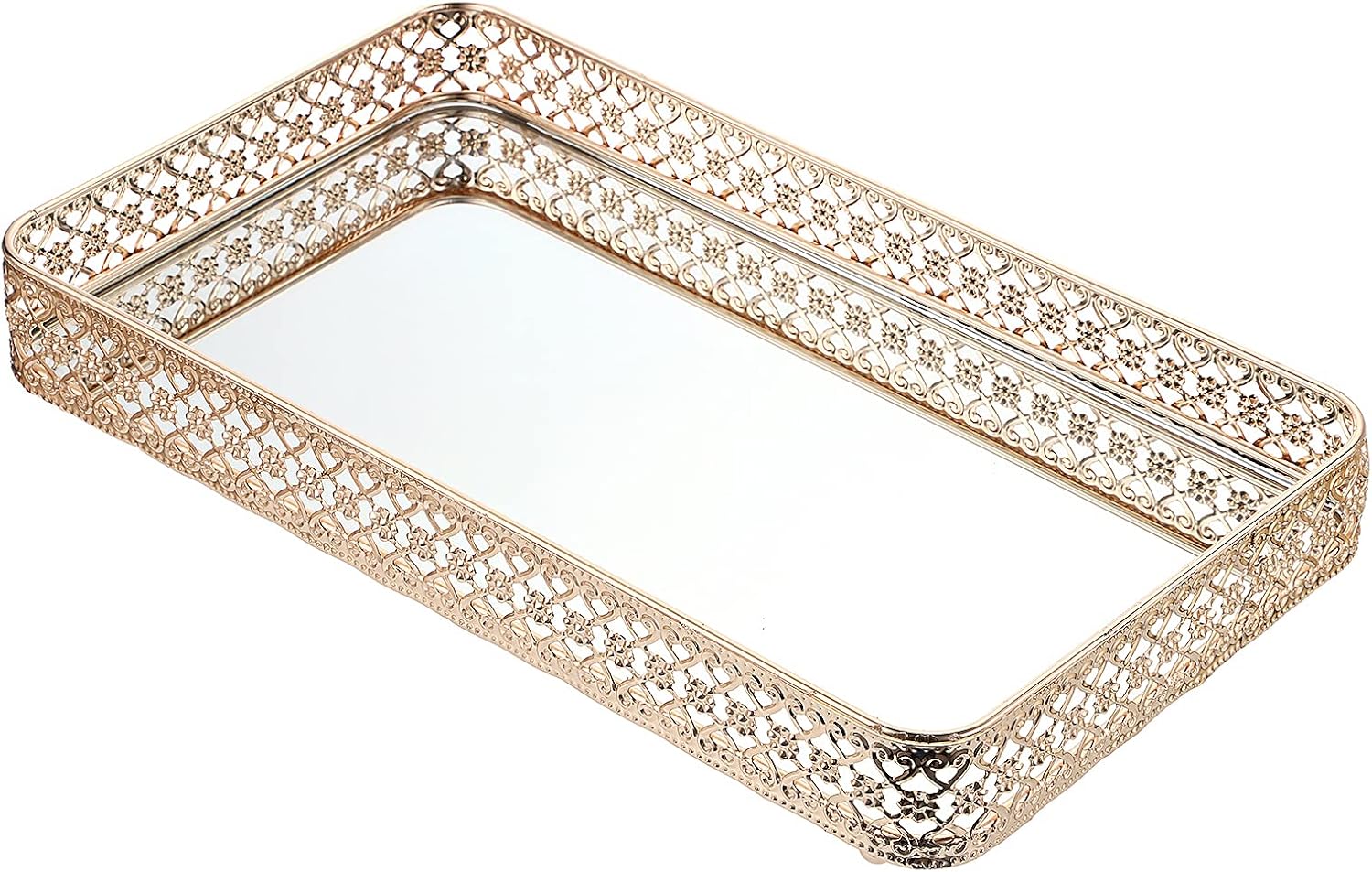 BSTKEY 35x20cm Vanity Mirror Tray Jewelry Trinket Tray