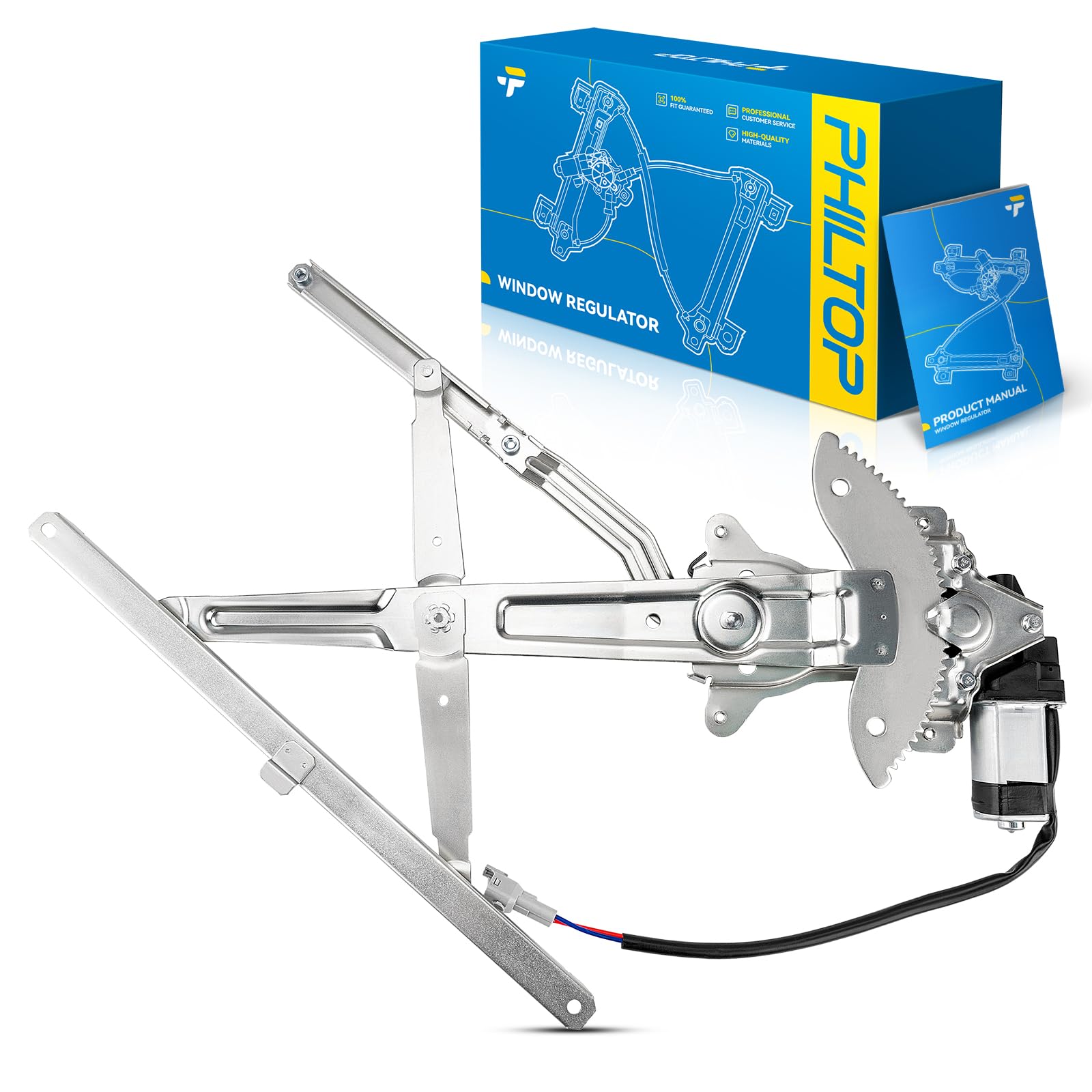 PHILTOP Front Left Driver Side 741-799 Power Window Regulator w/Motor
