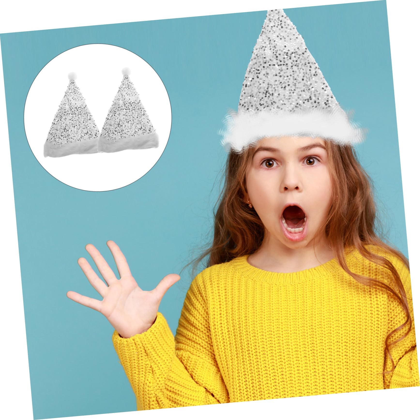 MAGICLULU 6 Piezas De Sombrero De Papá Noel Con Lentejuelas Gorros Decorativos De Lentejuelas Sombrero De Fiesta De Navidad De Felpa Decoración Navideña Gorros De Navidad Gorro De