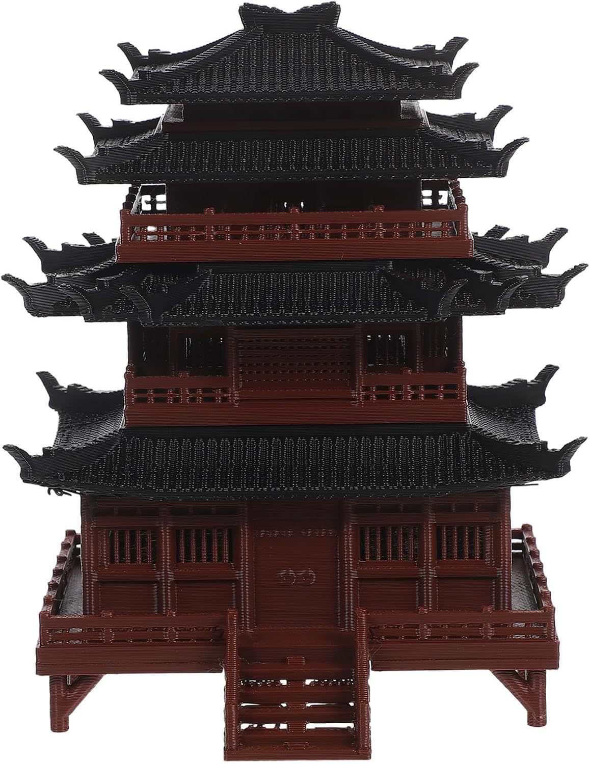 Miniature Pagoda Statue Plastic Mini Pavilion for Bonsai Office Decor
