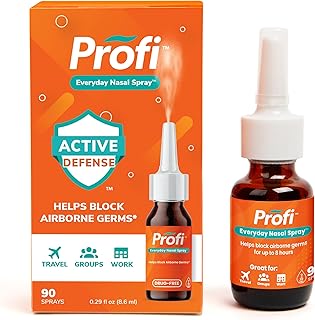 Profi™ Everyday Nasal Spray - Helps Defend Against Airborne Germs and Allergies, Lasts Up to 8 Hours, Advanced Nasal Spray for Air Travel, Work, Conferences & Indoor Gatherings - 90 Sprays, 0.29 FL OZ