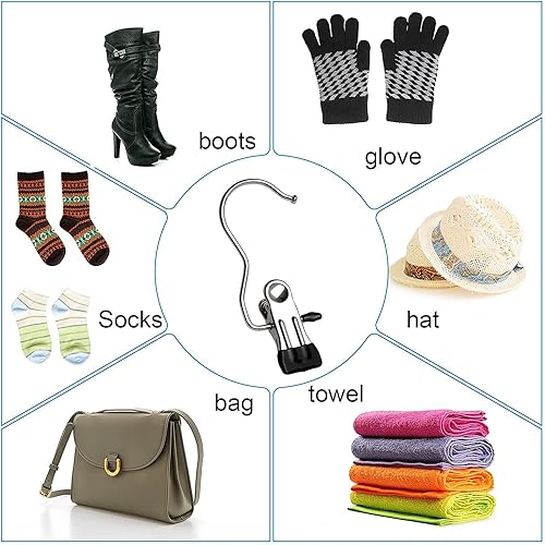 Miniatura 4 de Paquete de 10 ganchos para botas para colgar en el armario, ganchos para sombreros, pantalones, toallas, calcetines, bolsos, bolsos, ropa interior