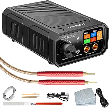 Battery Spot Welder, 10000W Cordless Spot Welding Machine with LCD Display, 10-90 Adjustable Power, Foot Pedal Control, Portable Spot Welder for Battery Pack DIY, Nickel Strip Welding & Repair | B0GGRLLXSM