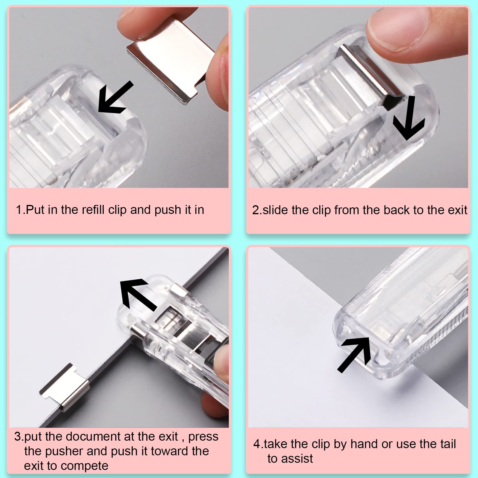 100 bunte Binder-Clips, funktioniert mit Muschel-Clip-Spendern, 40 Blatt Kapazität für Zuhause, Lebensmittelverpackung, Befestigung von losen Blättern, Papier, Schule, Schreibtisch, Büro