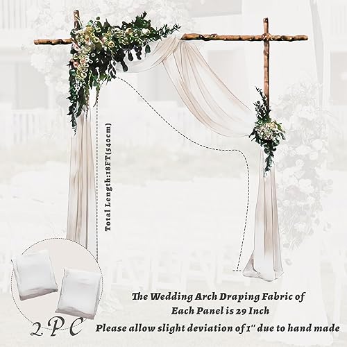 Miniatura 3 de DUOBAO Paneles de tela de gasa dorada de 18 pies para arco de boda y techo  29 pulgadas x 18 pies, elegante decoración de ceremonia y recepción