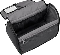 VAUDE WegaWash párnázott kozmetikai táska integrált tükörrel, fogkefetartóval és akasztóval, 7 literes, 26 cm, fekete 3