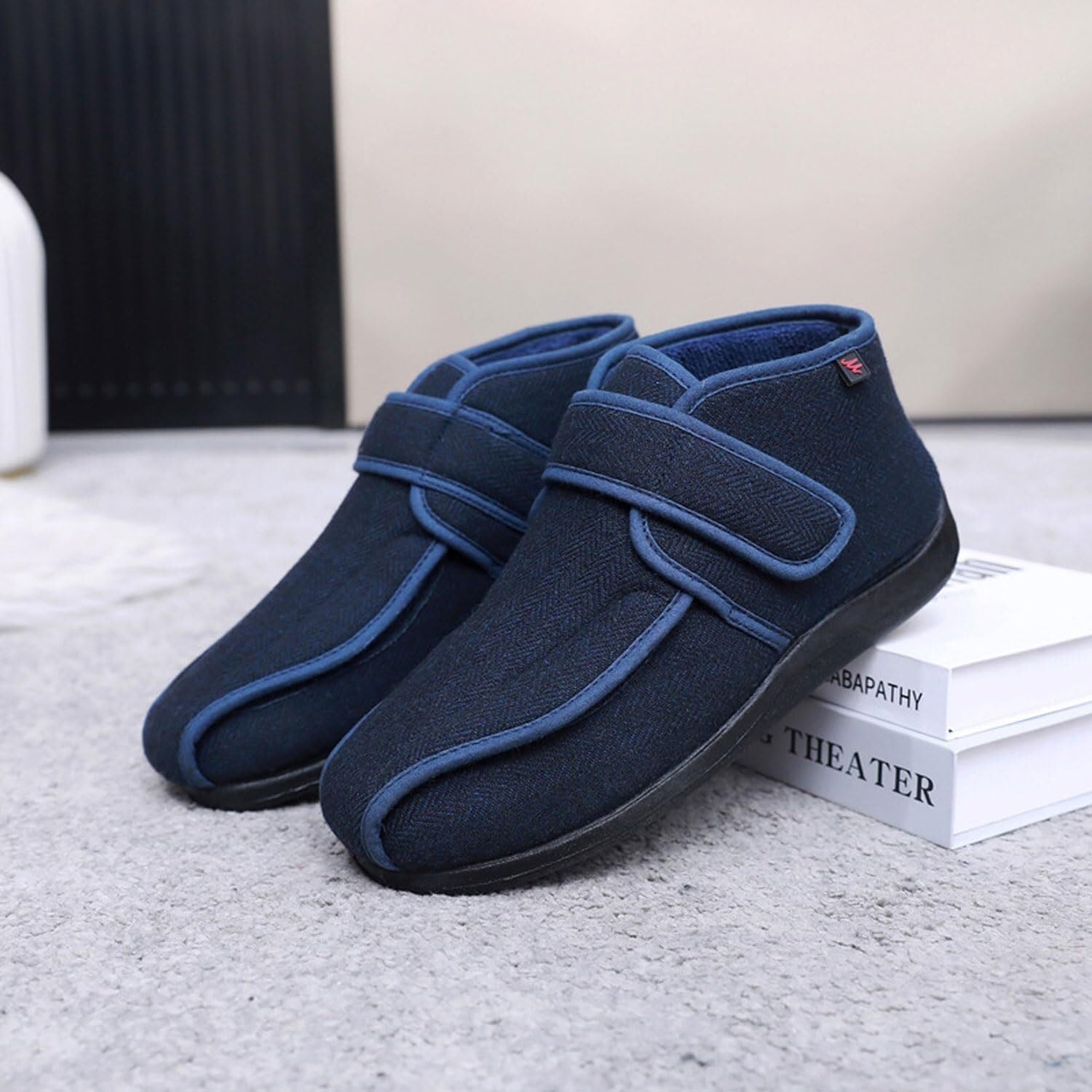 Zapatos Ortopédicos Extra Anchos Talla 40 | Forro felpa cálido, suela antideslizante, velcro. Ideal diabéticos/pies hinchados. Int/ext. Regalo.