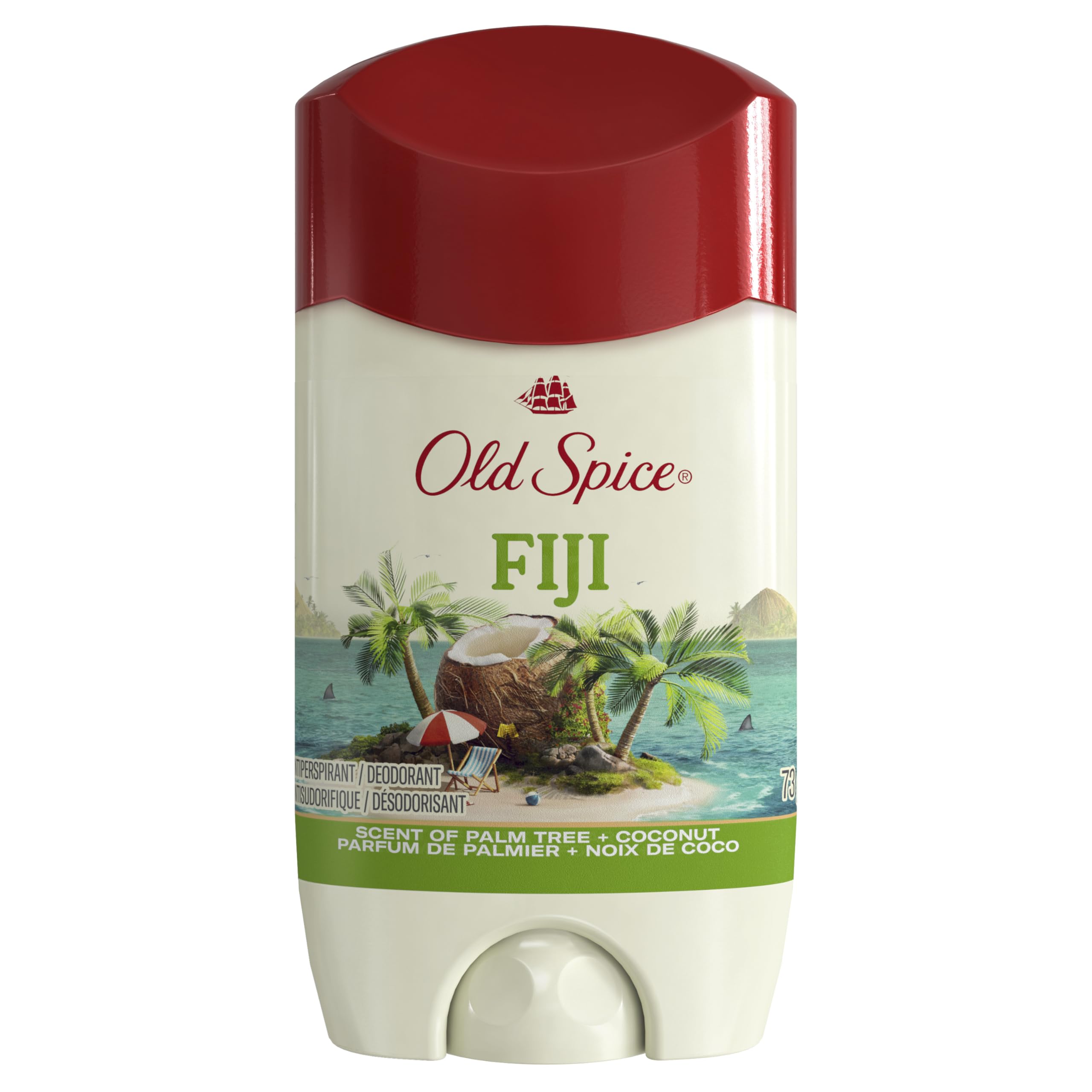 Old Spice Men's Antiperspirant & Deodorant Fiji with Palm Tree 24/7 Sweat Protection Gentle on Skin Long lasting scent 73 g