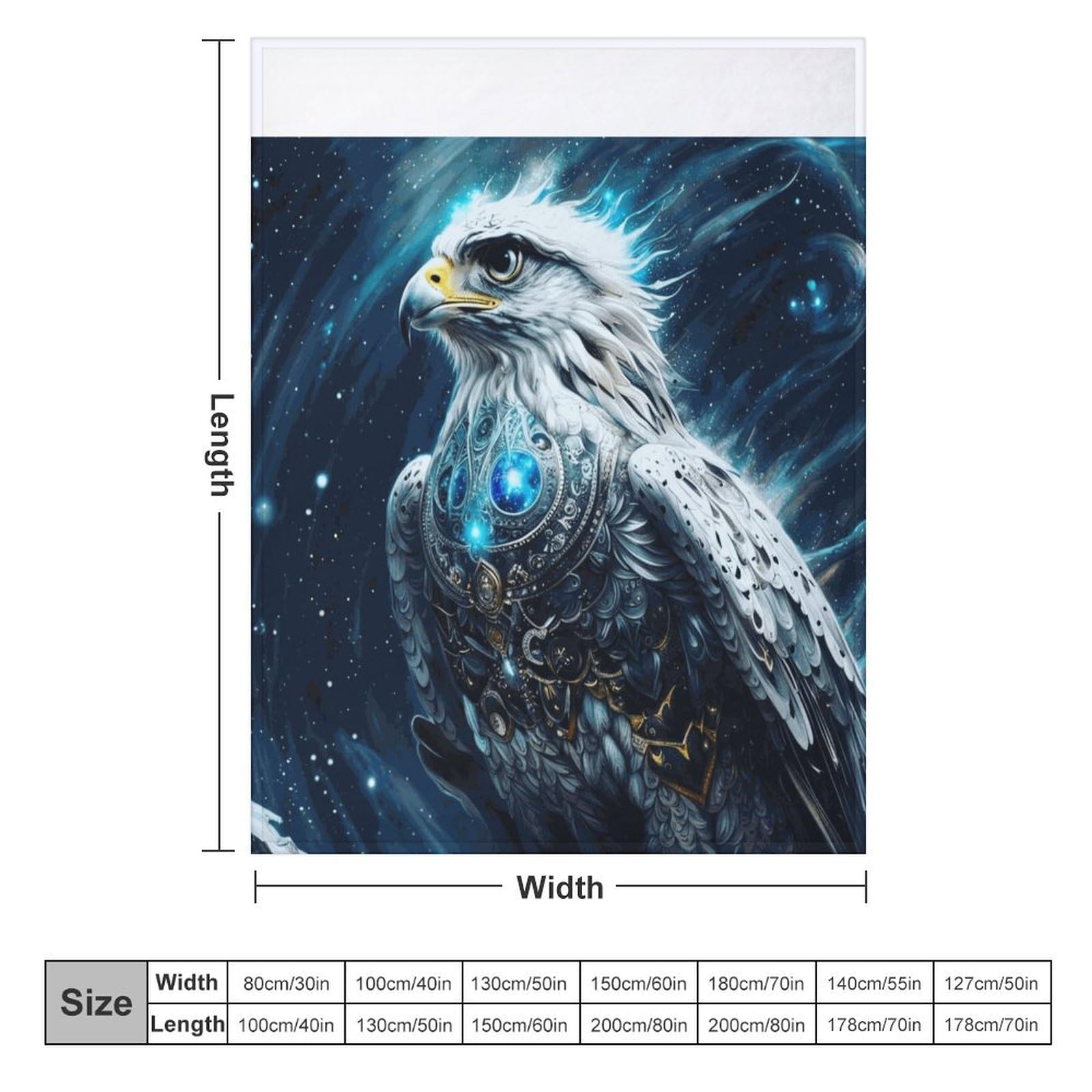 Adler 3D-Digitaldruck Kuscheldecke 100% Flannel 150×200cm
