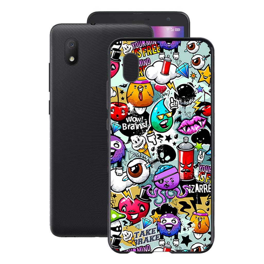 ZXLZKQ Cover Per Alcatel 1B 2020 – Custodia Morbida Silicone TPU, Nero, Design Diavolo Cartoon – Leggera E Slim - 3