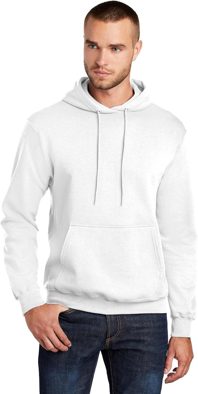 Port & Co TALL Core Fleece Pullover Hooded Sweatshirt-PC78HT-LT-White