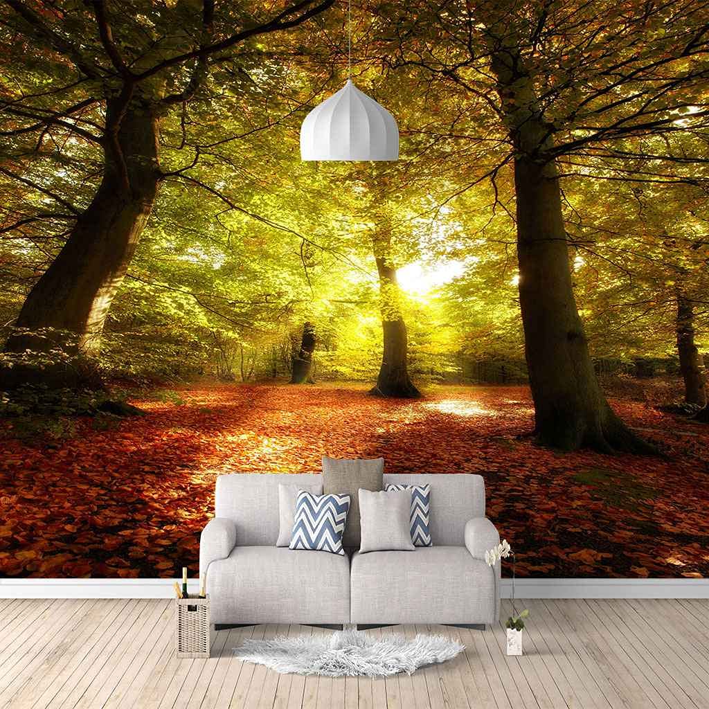 Papier Peint Panoramique Forêt 3D Toile Murale Haut de Gamme Format 250x175 cm
