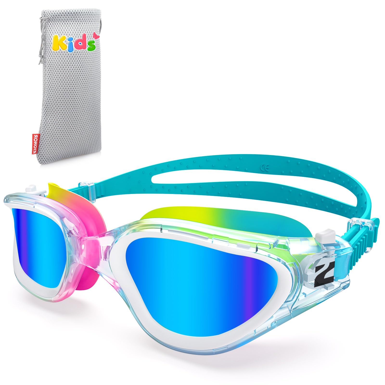 ZIONOR Schwimmbrille Kinder, G1MINI ULTRA Polarisiert Komfortabel Kinder Schwimmbrille, Anti Nebel UV-Schutz Schwimmbrille für Mädchen und Jungen (Jahre 3-14)
