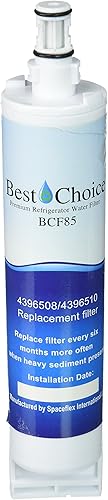 Best Choice - Filtro de agua de repuesto para Whirlpool 4396508, 4396510, EveryDrop EDR5RXD1 filtro 5, NL240V, WFL400, PUR W10186668 certificado