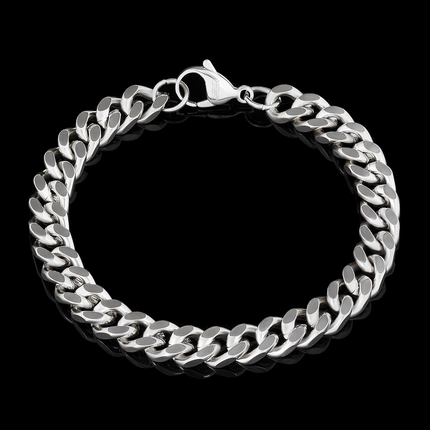 Invicta Bracelet for Men, Stainless Steel Curb Link Chain Jewelry, 8.5mm-11.5mm, 8.5"-9" - Image 2