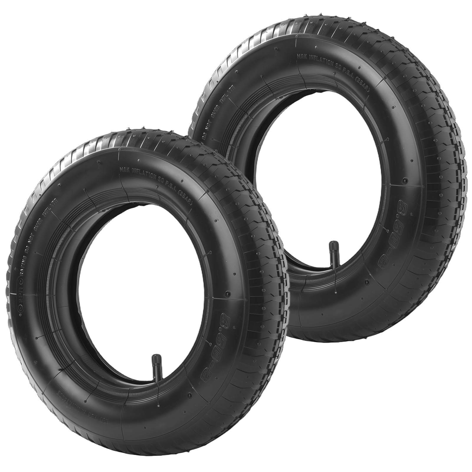 CROWNSHOP 2Pcs 4.10/3.50-4 tyre and tube Wheelbarrows Inner Tube for Wheelbarrows Bent Valve fits Sack Barrow Wheelbarrow Tire Replacement Inner Tubes (3.5-8)