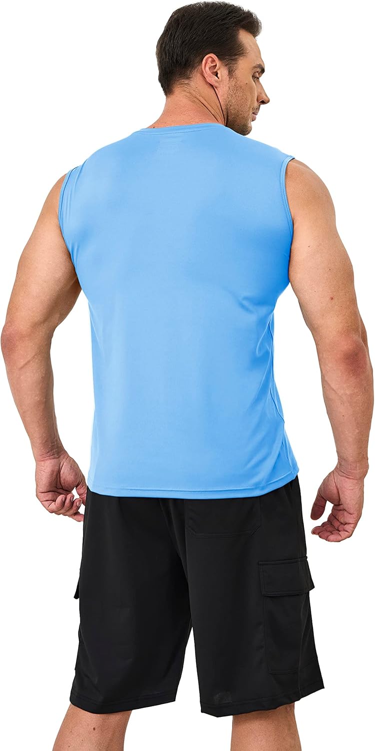 MAGCOMSEN Men's Sleeveless Shirts Quick Dry Tank Tops UPF 50+ Gym Muscle Workout Summer Beach Swim Shirt - Image 7