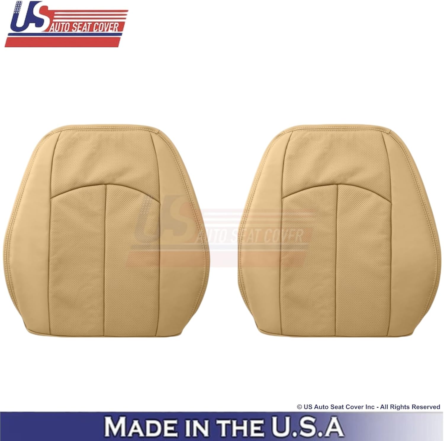 2002-2009 fits Mercedes-Benz E-Class Leather Front Replacement Seat Covers Tan