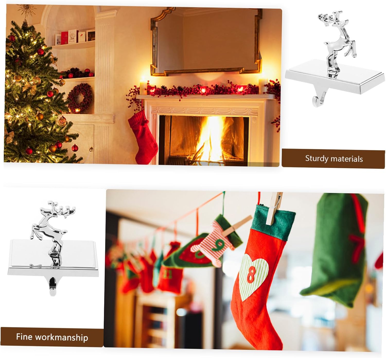 Ciieeo Christmas Stocking Hanger Hook Sturdy Christmas Supplies for All Stocking Versatile Tabletop Mantel Decoration for Holiday Cheer