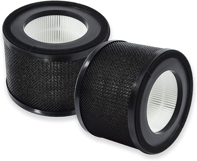 PUREBURG 2-Pack Replacement 3-in-1 HEPA Air Filters Compatible with TaoTronics TT-AP001& ARVOV AP001 Air Purifiers