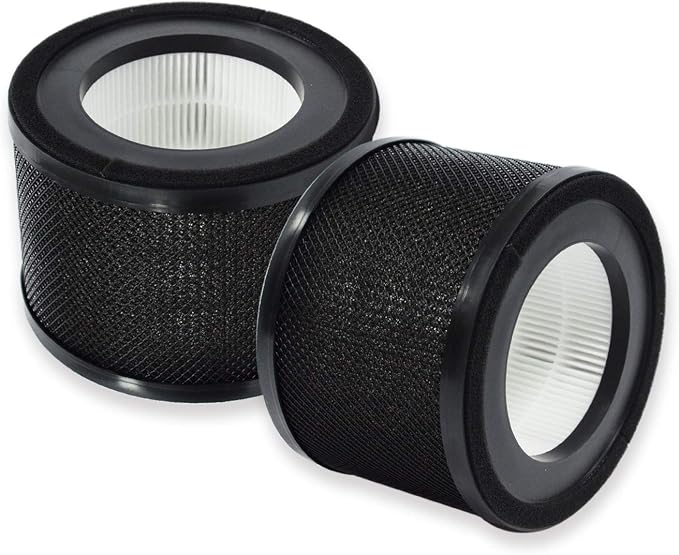 PUREBURG Filtro de repuesto compatible con purificadores de aire TaoTronics TT-AP001, Gukify AP001 y VAVA VA-EE014, paquete de 2 H13 HEPA de carbón activado por filtración de 4 etapas