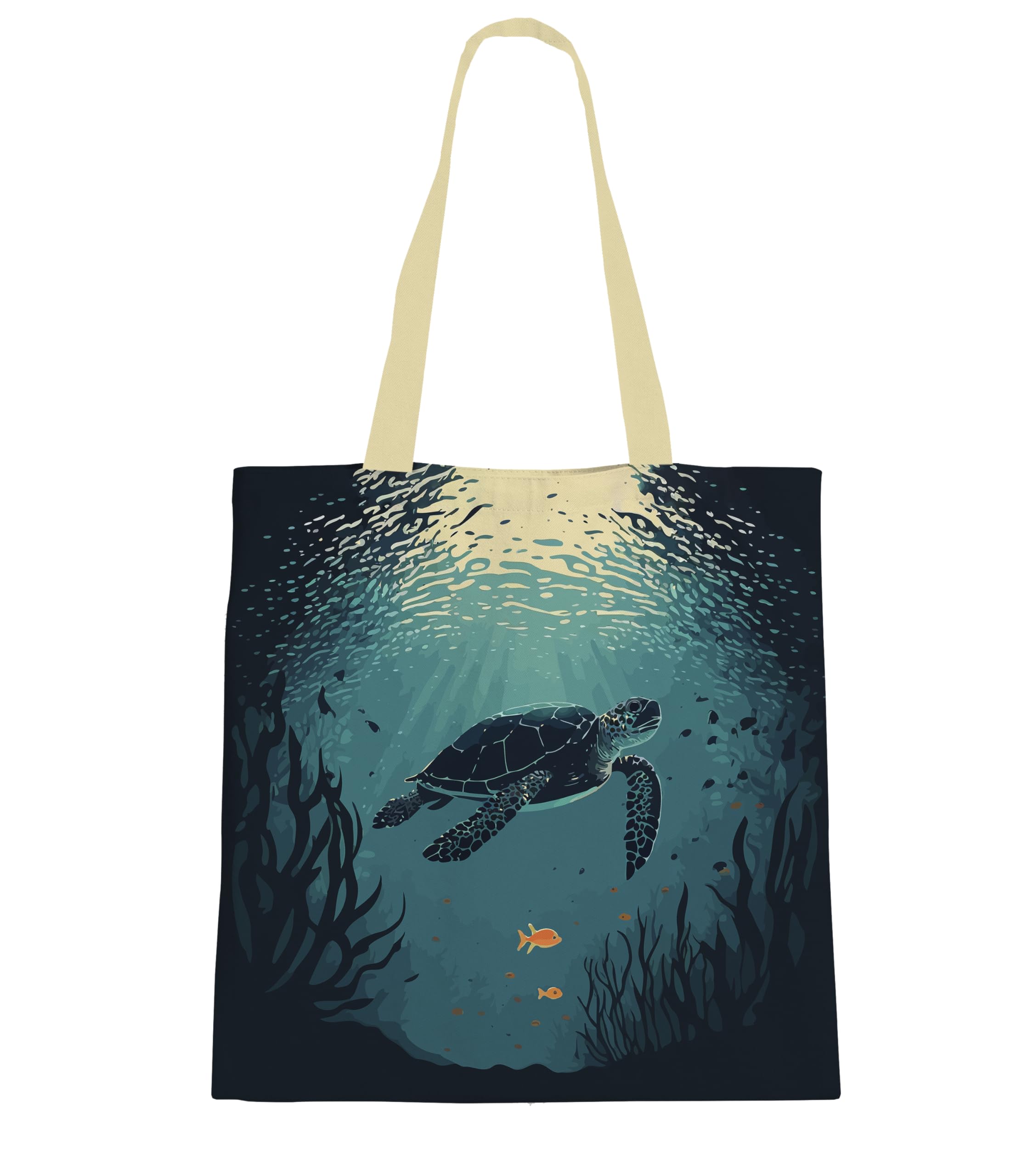 Ocean Theme Tote Bags For Women, Ecofriendly Cotton Tote Bags, Womens Tote Bag, Eco Friendly Tote Bag, Underwater Turtle Tote Bag, Gifts For Women