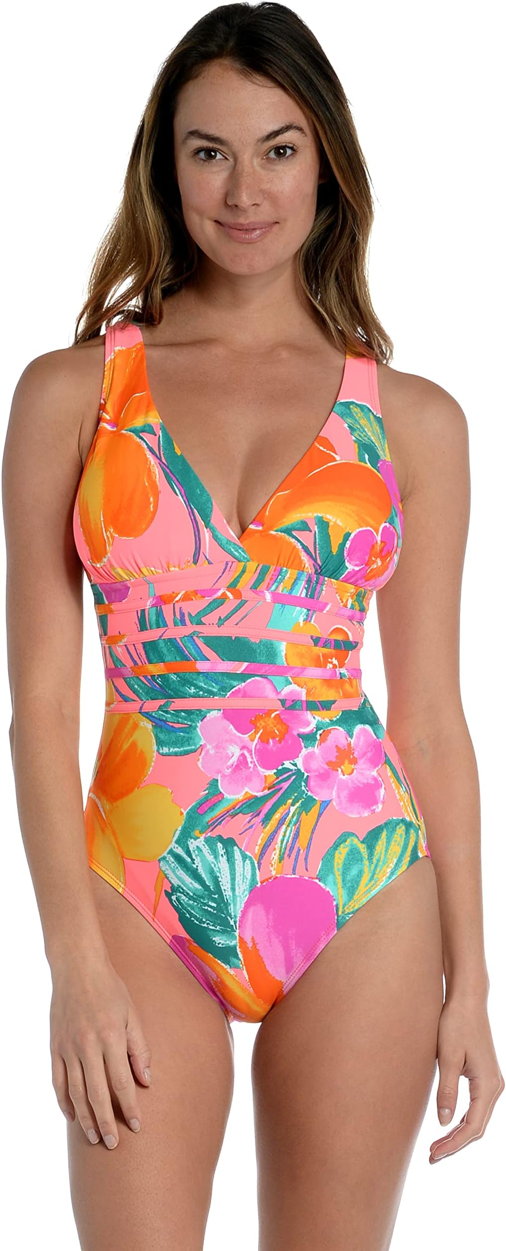 La BlancaWomen's Multi Strap Cross Back One Piece Swimsuit