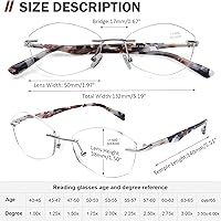 Vista 4 de AQWANO Anteojos de lectura para computadora sin montura para mujer, diseño de moda, bloqueo de luz azul con protección UV400, marco