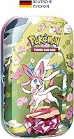 Pokémon-Sammelkartenspiel: Mini-Tin-Box Karmesin & Purpur – Prismatische Entwicklungen: Feelinara (2 Boosterpacks & 1 Münze)