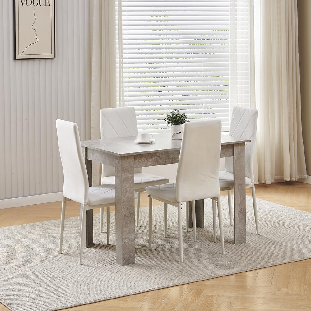 Rainbow Tree 5 Piece Dining Table and Chairs Set 4 for Dining Room Modern Wooden Dinner Table with 4 Chairs for Family Dinner Set - Image 2