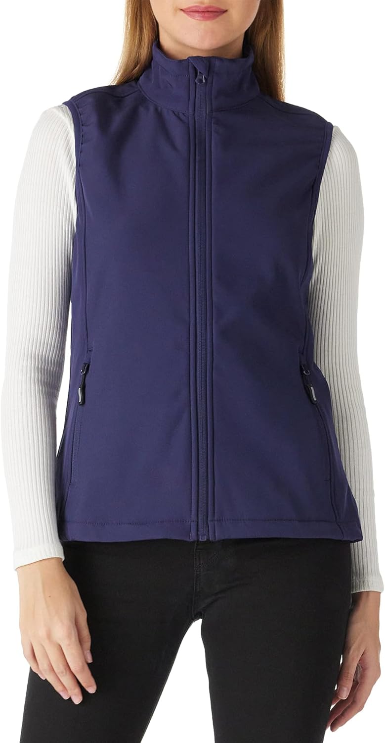 Outdoor Ventures Women's Lightweight Softshell Vest Windproof Fleece Lined Zip Up Sleeveless Jacket for Running Hiking Golf