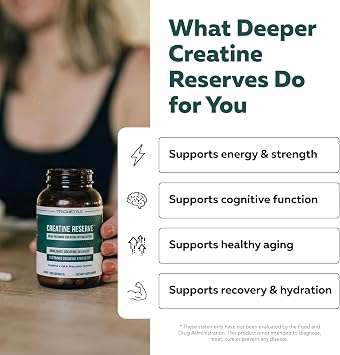 Creatine ReserveTM - Creatine Monohydrate Plus GAA for Mind, Muscle & Energy Support - Dual Pathway Delivery Creatine Supplement for Women & Men - Active B Vitamins & Taurine, Non-GMO (1 month supply)
