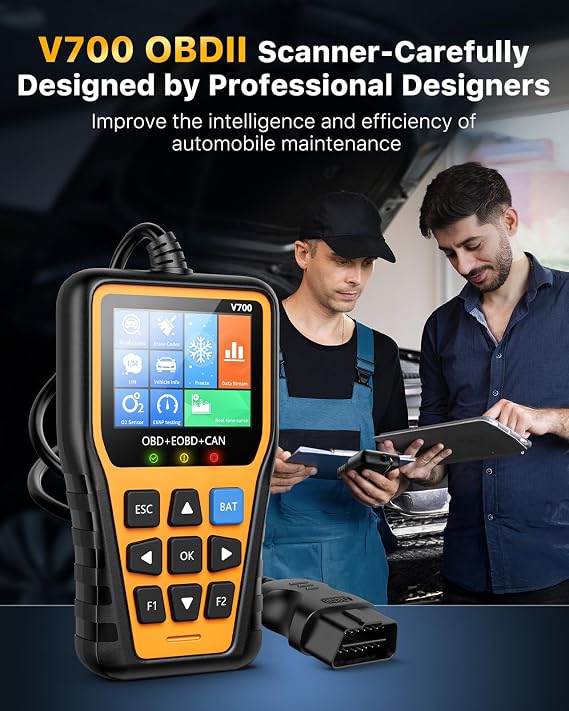 OBD2 Scanner Car Code Reader Support Voltage Test Plug and Play Fixd Car CAN Diagnostic Scan Tool Read and Clear Engine Error Codes for All OBDII Protocol Vehicles Since 1996(Yellow)
