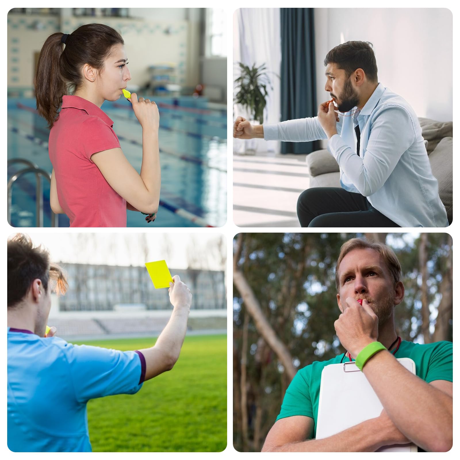 Abeillo 24PCS Plastic Sports Whistles Coaches Whistle with Crisp, Whistle with Lanyard for Kids Adult Sports Pet Training Basketball Soccer Emergencies (Random Color) - Image 6