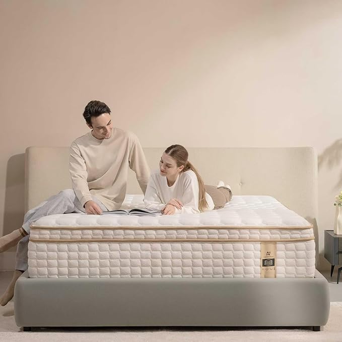 King Size Mattress, 12 Inch Hybrid King Mattress in a Box, Medium Firm Mattresses with Memory Foam & Pocket Springs, Pressure Relief, Cool Fresh Sleep, Enhanced Edge support, 80" x 76"