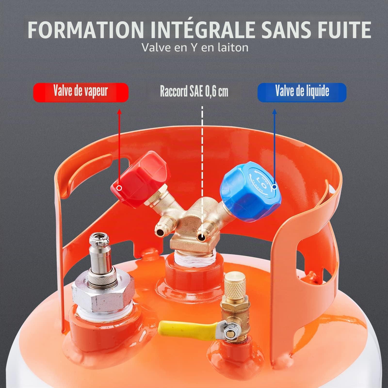 VEVOR Réservoir de récupération de réfrigérant avec interrupteur à flotteur – Réservoir de récupération AC d'une capacité de 30 lb avec adaptateur ¼ à ½, réservoir de récupération réutilisable CVC pou