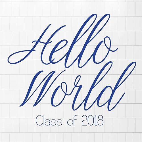 Miniatura 6 de High School or College Graduation Decoration - "Hello World" Lettering with Class Year - Red, Maroon, Gold, Blue, Yellow, Pink, Orange, Other School