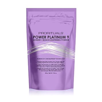 Prorituals Power Platinum 9 Bonder Bleaching Powder Lightener For Hair + 9 levels of lift Without Damaging the Hair Strand, 17.64 Oz