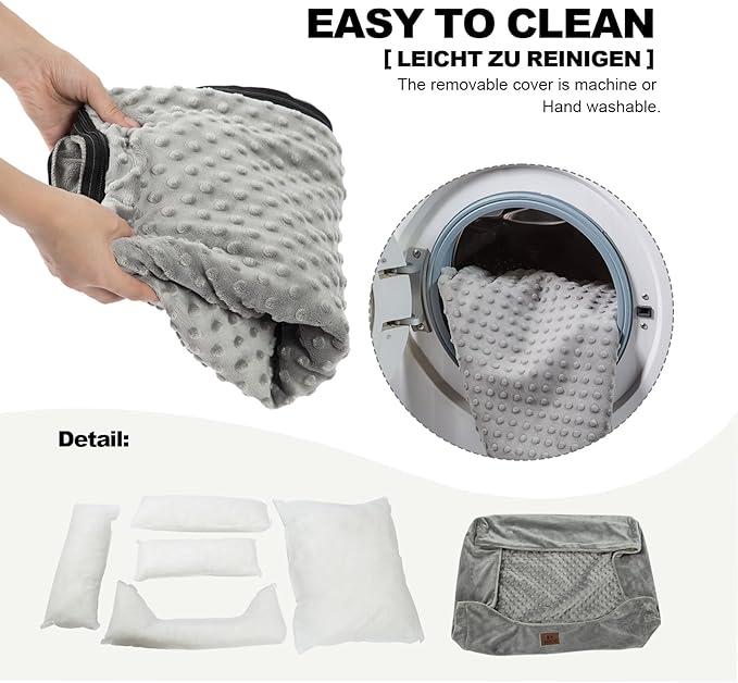 Cama para Perro y Gato Pequeño Almohadón Lavable Bordes Elevados miniatura 7